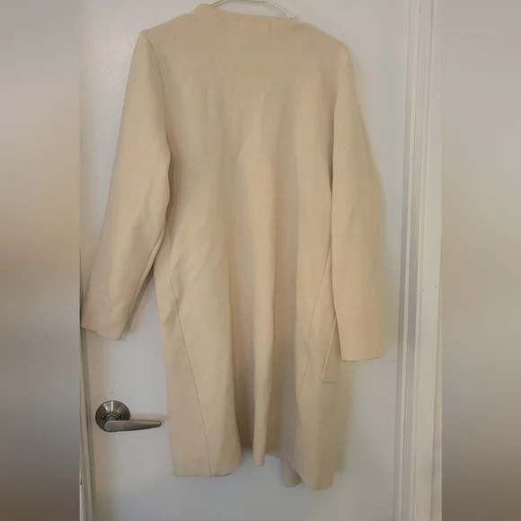 Anrabess Elegant Cream Open Front Sweater - Picture 3 of 4